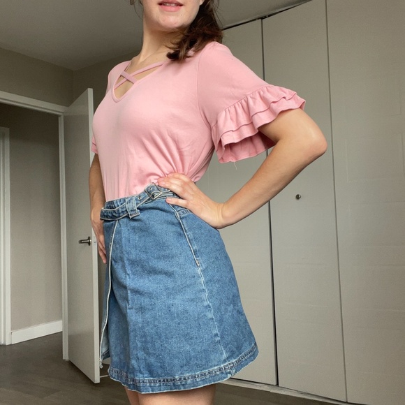 Denim wrap skirt - Picture 1 of 4